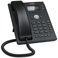 Snom D120 IP telefonas, SIP Tischtelefon, 2 SIP-Identitäten, PoE, Grafisches Display mit Hintergrundbeleuchtung, 360°-Benachrichtigungsanzeige, 5 vorbelegte Funktionstasten, Schwarz, 00004361