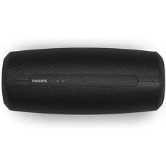 „Philips“ garso TAS6305/00 S6305/00 „Bluetooth“ garsiakalbis su maitinimo bloko funkcija („Bluetooth 5.0“, atsparus vandeniui, 20 valandų veikimo laikas, 2 pasyviųjų žemųjų dažnių prožektoriai, USB, 2020/2021 modelis, 230 x 100 x 100 