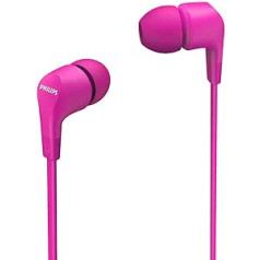 „Philips Audio E1105PK/00“ į ausis įdedamos ausinės su integruotu nuotolinio valdymo pultu (8,6 mm neodimio tvarkyklė, galingi žemieji dažniai, aiškus garsas, patogus prigludimas) Rožinė, TAE1105PK/00, vieno dydžio