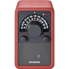 Sangean WR-15BT retro bluetooth radijas su AM ir FM - Rot / Schwarz