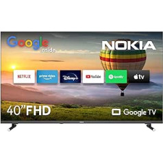 „Nokia“ 40 colių „Google TV FHD“ (WLAN, trigubas imtuvas DVB-C/S2/T2, „Google Assistant“, „YouTube“, „Netflix“, DAZN, „Prime Video“, „Disney+“) – FN40GE320-2023
