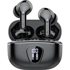 BESNOOW „Bluetooth“ ausinės, belaidė „Bluetooth 5.3 In Ear“, 4 ENC triukšmą slopinančios mikrofoninės ausinės, „HiFi“ stereo gilus žemasis dažnis