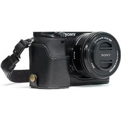 „MegaGear Ever Ready“ „Leder“ fotoaparatas su trageriu ir baterijomis, skirtas „Sony Alpha A6300“, „A6000 schwarz“