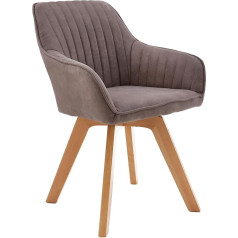 Riess Ambiente riess-ambiente.de Livorno Swivel dizaino kėdė Vintage Taupe buko medienos kojos Valgomojo kėdė Virtuvės kėdė Lankytojo kėdė
