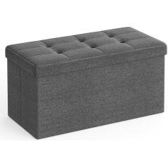 ‎Songmics SONGMICS taburetės suoliukas 80 L sulankstoma sėdynė krūtinė atspari iki 300 kg 76 x 38 x 38 cm tamsiai pilka SPF47K