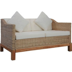 Mogou 2 vietų sofa su pagalvėlėmis, Sofa lova, Sofa lova, Sofa su miego funkcija, Sofa lova, Sofos ir sofos, Sofa lova, Natūralus rotangas