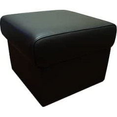 Quattro Meble Juoda natūralios odos taburetė 50 cm x 50 cm atlenkiama su saugojimo vieta taburetė Karvės odos sėdynė Kubas Kojinė minkštasuolis Minkšta taburetė Natūralios odos pūkelis