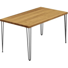 Lamo Manufaktūra LCG-01-A-003-9005Cr Valgomojo stalas, virtuvės stalas, kavos staliukas, pagamintas iš medžio masyvo, 120 x 60 x 76 cm (AxWxH), Creative, Rustic/Black