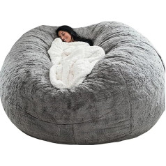 Loktch Bean Bag, Bean Bag Cover, Bean Bag suaugusiųjų pūkuotas Bean Bag kėdė, milžiniškas Bean Bag dangtis be užpildymo, XXL milžiniškas Bean Bag sofa (be užpildymo) Pliušinis žaidimų Bean Bag dangtis, itin didelis tingus krepšys
