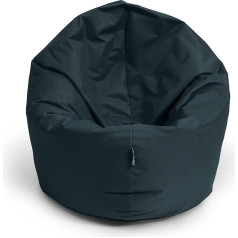 Bubibag Pupelių maišas vaikams ir paaugliams - vidaus lauko grindų pagalvėlė, sėdynės pagalvėlė arba žaidimų pupelių maišas su užpildu (100 cm skersmens, juodas)