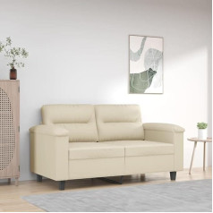 Ciadaz 359579 2-vietė sofa kreminė 120 cm, dirbtinė oda, poilsio sofa, sofos ir kušetės, poilsio sofa, sofa svetainei, sofa su miego funkcija