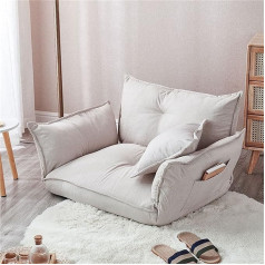 Dameco Sulankstoma tinginio sofa, reguliuojamas šezlongas, grindų sofa, tinginio sofa lova su metaliniu rėmu ir pagalvėle, skirta skaityti ar žaisti miegamajame, svetainėje, balkone, geltona, 120 × 68 × 55 cm