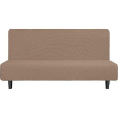 ‎Easy-Going Lengvai einantis tempimo Futon Slipcover Armless Sofa Cover Baldų apsauga Armless Slipcover minkštas su elastinga apačia vaikams Spandex Jacquard audinys mažas Plaid (Futon, Camel)