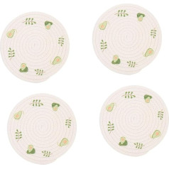Imikeya 4 vienetai Stalo padėkliukai Placemat kasdieniam naudojimui rinkinys su stalo kilimėliais festivalio vakarėlis Placemat staltiesės apvalūs puodų laikikliai lėkštės kilimėlis dubenėlio kilimėlis kanapių virvė