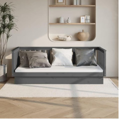 Ciadaz Dienos lova, Sofa lova, Miegamoji sofa, Sofa lova, Sofa lova, Sofa lova, Sofa lova, Dienos lova, Miegamoji sofa, Jaunimo lova, Pilka 90 x 200 cm, Pušies masyvo mediena