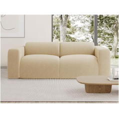 ‎Vente-Unique Vente-unique - Sofa 3 sėdimos vietos - Tekstūruotas audinys - Smėlio spalvos - POGNI