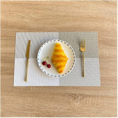 Begisa Padėkliukai2Pcs PVC padėkliukai Plaunamas padėkliukai Stalas Mock Linen Mat Neslystantis Padėkliukas rinkinys Puodelis Mat Virtuvės aksesuarai Padėkliukai (spalva: 013, dydis: 45cm X 30cm)