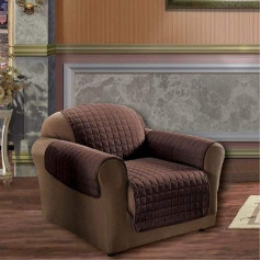 ‎Elegant Comfort Elegantiškas komfortas dygsniuotas baldų ekrano apsauga naminiams gyvūnams šunims vaikams vaikams specialus apdorojimas mikropluoštas minkštas kaip Egipto medvilnė kėdė, šokoladas