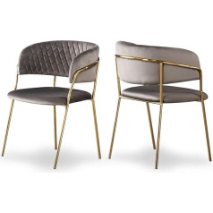 Life Interiors Atarah Velvet valgomojo kėdė, pilka, vienas dydis