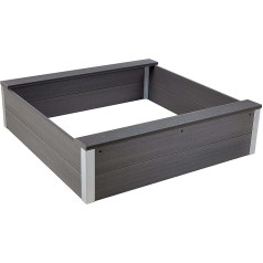 dobar® smėlio dėžė iš oro sąlygoms atsparaus WPC - Smėlio dėžė žaidimams sode - 115 x 115 x 30 cm - Antracito spalvos