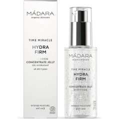 MÁDARA Organic Skincare Time Miracle Hydra Firm Hyaluronic Concentrate Jelly - 75 ml, su daugiamolekuline hialurono rūgštimi, 100 % natūralios kilmės, veganiškas, sertifikuotas Ecocert