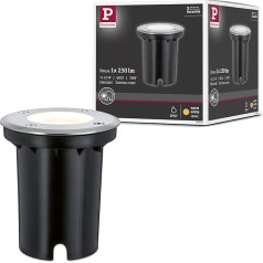 Paulmann 93992 Lauko specialiųjų LED apšvietimo lempų rinkinys IP67 Rund GU10 Warmweiß 3,5W Einbaustrahler Terassenbeleleuchtung Bodeneinbaustrahler, 12,4 x 10,8 x 12,4 cm, sidabras
