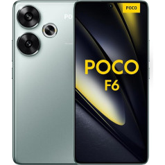 Poco F6 išmanusis telefonas, 8+256GB Handy ohne Vertrag, 120Hz 6,67'' Flow AMOLED, 50MP OIS Zweifach-Kamera, 5000mAh, 90W TurboCharge, Dual-SIM, žalias