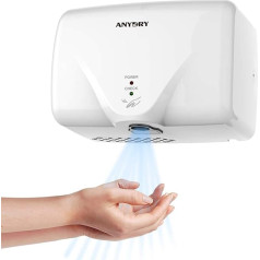 anydry 2803K mini automatinis rankų džiovintuvas, elektrinis sieninis, taupantis vietą, ABS, 1350 W (baltas)