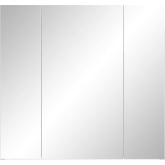 trendteam smart living - Riva 211040503 Veidrodinė spintelė - Vonios kambarys - Matmenys (plotis x aukštis x gylis) 80 x 75 x 16 cm - Balta su dūmų sidabro spalva