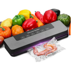 AXNSATRE Maisto produktų šaldymo vakuuminė sandarinimo mašina su 30 vakuuminių maišelių 20 x 30 cm, 5 režimai, skirti maisto produktams laikyti, drėgnam ir
