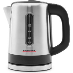 Gastroback 42435 Design Wasserkocher Mini, 1 litro talpos vandens puodelis, 1 litro talpos, su apšviečiamu stalviršiu, su apšviečiamu stalviršiu, 2 200 vatų, 18/8