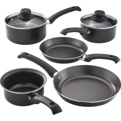 Judge JDAYB1B Keptuvių rinkinys, 5 dalių nepridegančių puodų ir keptuvių rinkinys, 14 cm pieno keptuvė, 16 cm/18 cm keptuvių rinkinys, 20 cm/24 cm neprideganti keptuvė