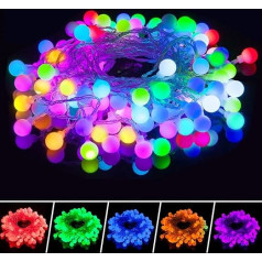 100 LED kamuoliukų pasakų žibintai, RSWLED spalvingi USB maitinimo pasakų žibintai, vidaus / lauko su nuotolinio valdymo pulteliu, RGB, atminties funkcija, 16 režimų dekoratyvinės lemputės, vestuvių, Kalėdų dekoracijos