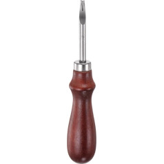 išteklių žemėlapis Lederkantenschäler Werkzeug 2# 1 mm Stahl Skiver Leder Werkzeug Leder Kante Skiving DIY Handwerk Werkzeug Kantenschneider Schneiden mit Holzgriff für Leder Edger Ausdünnen Handwerk