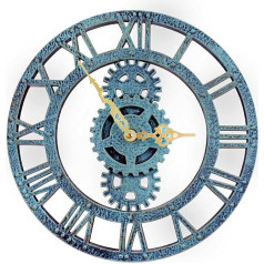 Taodyans lauko sieninis laikrodis 30 cm derliaus sodo sieninis laikrodis atsparus vandeniui Retro lauko sieninis laikrodis virtuvės svetainės sieninis laikrodis pramoninis 3D sieninis laikrodis - tiksintis (žalias)