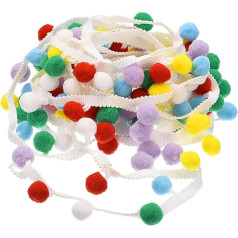 QUARKZMAN 2 Pom Pom Ball Fringe Trim, juostelės Siuvimo DIY amatų priedai užuolaidos pagalvėlė apdaila įvairiaspalvis