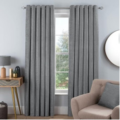 Sleepdown Prabangus Chenille Eyelet liniuotas užuolaidos miegamasis Gyvenamasis kambarys 46 