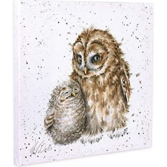 Wrendale Designs Owl Spausdinti ant baltos kvadratinės drobės 20 cm Owl Ways by My Side