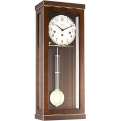 Hermle 70989-030141 Progressistische Wanduhr 1 2 Std. Schlag, Nussbaum 57cm x 22,5cm x 13 cm