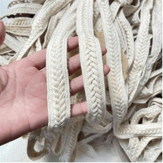 2,5 cm ilgio, smėlio spalvos, geflochtenes Baumwollband, Rüschen, Spitzenkragenbesatz, Fransen für Vorhänge, Bekleidung, Stoff, Kopfbedeckungen, Nähen, DIY-Handwerk - Standard