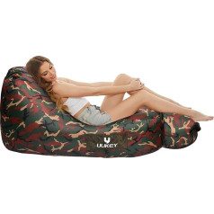 Ulikey Pripučiama sofa, sulankstomas pripučiamas gultas, nešiojamas lengvas oro gultas, vandeniui atspari oro sofa su krepšiu ir laikymo krepšiu stovyklavietei, parkui, paplūdimiui, baseinui, muzikos festivaliams