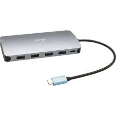 I-tec metalinis USB-c nano universalusis dokas 3x ekranas + maitinimo šaltinis 100 W
