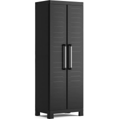 KETER Portascope Nero E-COM-DETROIT Kunststoffschrank, Utility, 65 x 45 x 182, schwarz, Kunststoff, Besenschrank-hoch