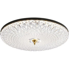 LED Kristall Deckenleuchte Kreisförmige Kristall-Deckenleuchten Ultradünne Kupferkristall-Deckenleuchte Flush Mount Dimmbare LED-Deckenleuchte for Küche Schlafzimmer Flur Esszimmer Veranda Büro(Zwart,