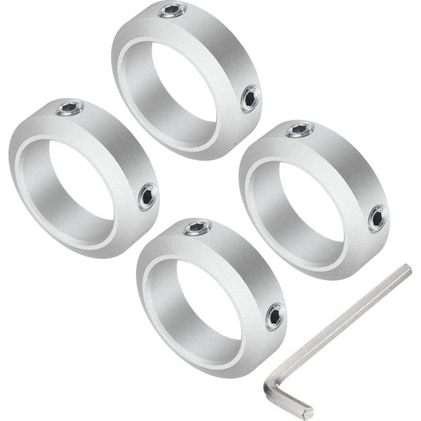 išteklių žemėlapis Schraubschaftmanschette für 35-mm-Schaft, 4 Klemmmanschetten 50 mm Außendurchmesser, 15 mm Dicke, Klemmkragen aus Aluminiumlegierung mit M8 Stellschrauben und einem Schraubenschlüssel
