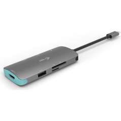 Usb-c metalinė nano doko stotelė 1x hdmi 4k ultra hd 3840 x 2016 @ 30hz 1x sd skaitytuvas 1x micro sd skaitytuvas 3x usb 3.0 1x usb-c power d