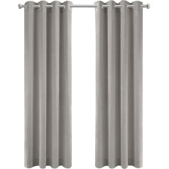 LW Collection Užuolaidos Grey Velvet Ready 140 x 225 cm su kilpomis - Paruoštos užuolaidos su kilpomis Velūras - Aksominės užuolaidos - Blackout užuolaidos - Blackout užuolaidos - Blackout