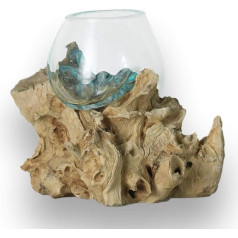 ART-CRAFT Rankų darbo Burl Wood su stiklu Burl Wood Dekoratyvinis dubuo, suformuotas ant Burl Wood Tai yra pavyzdinė nuotrauka