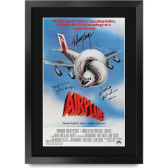 HWC Trading FR A3 Lėktuvas! Leslie Nielsen Dovanų spausdintas plakatas su autografu, skirtas kino gerbėjams - A3 įrėmintas