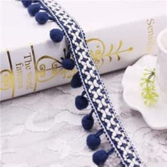 JIALIU Pompom nėrinių apdaila Pom Pom Pom Bobble Braid Tassel Ball Fringe juostelės spalvos nėrinių audinys DIY medžiagos amatų siuvimo priedai
